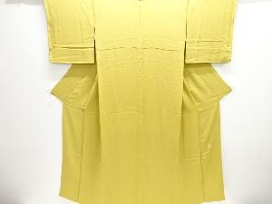 作家物　織柄一つ紋色無地着物